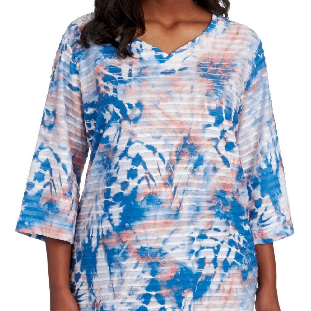 ONQUE WOMAN Women's  Tie Dye Textured Knit tee